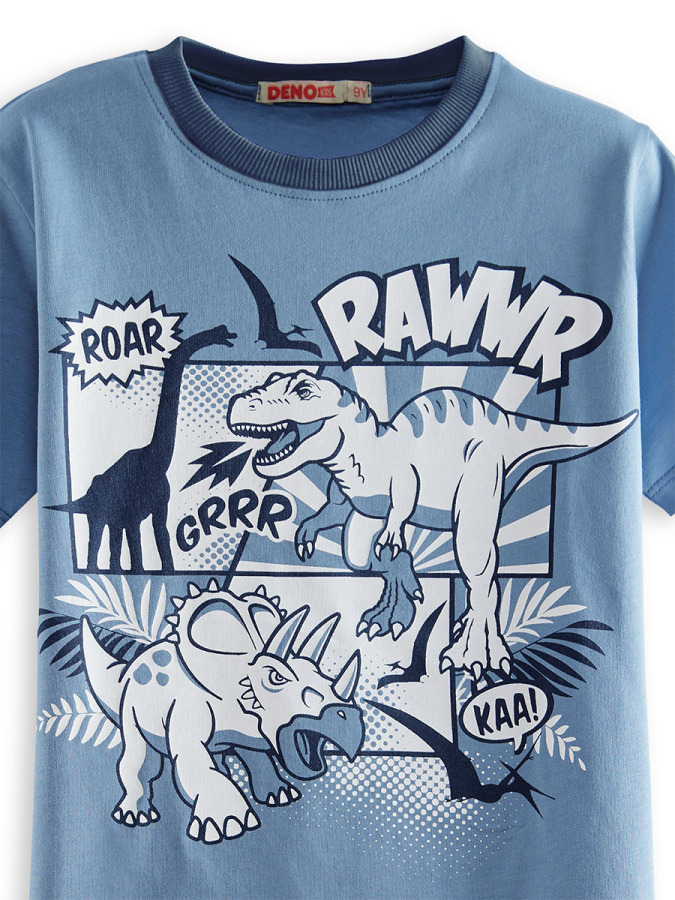 Dinolar Erkek Çocuk T-shirt Şort Takım - 5