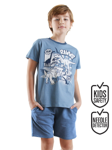 Dinos Boy Blue T-shirt&Shorts Set - Denokids