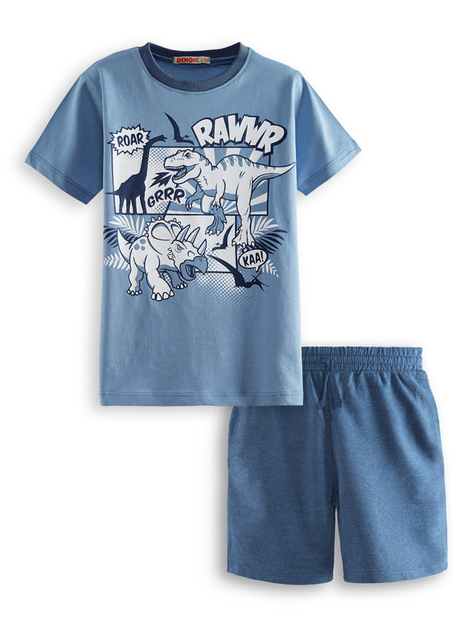 Dinos Boy Blue T-shirt&Shorts Set - 3