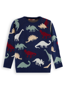 Dinos Boy Knit Navy Jumper - 3