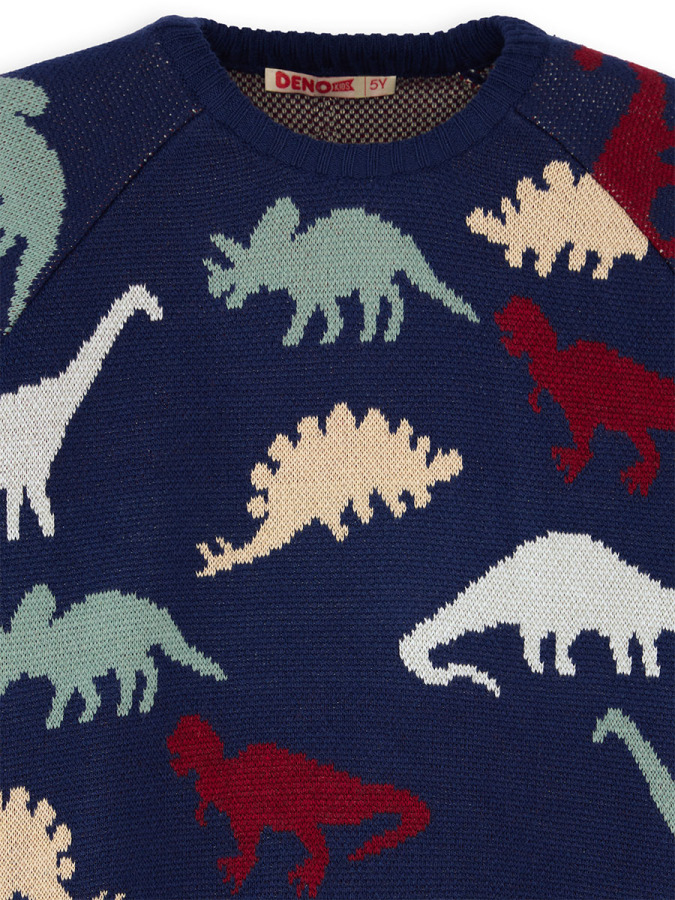 Dinos Boy Knit Navy Jumper - 5