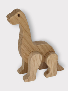 Dinos Boyasız Ahşap Dinozor Oyuncağı, Masif Kayın, 18 Ay+ - CwwToys