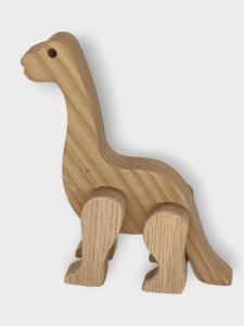 Dinos Boyasız Ahşap Dinozor Oyuncağı, Masif Kayın, 18 Ay+ - 6