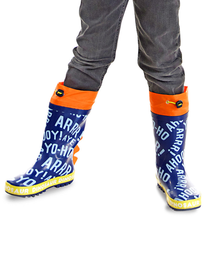 Dinosaur Boy Navy Blue Rain Boots - 2