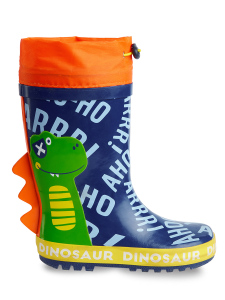 Dinosaur Boy Navy Blue Rain Boots - 6