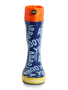 Dinosaur Boy Navy Blue Rain Boots - 4