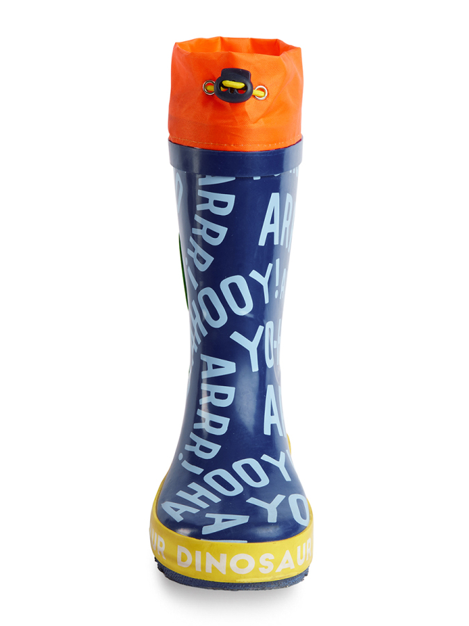 Dinosaur Boy Navy Blue Rain Boots - 4