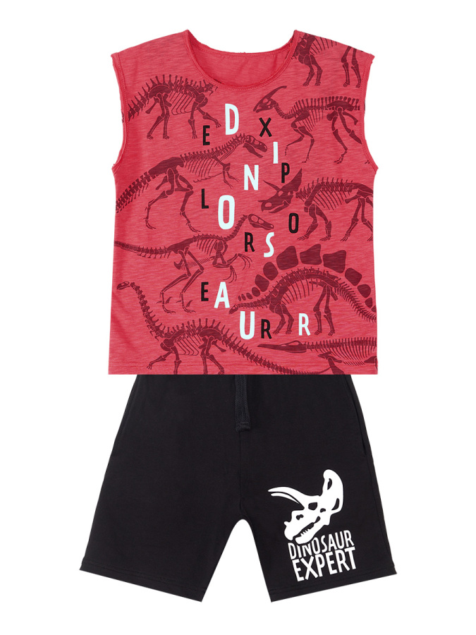 Dinosaur Expert Erkek Çocuk Yazlık Kolsuz T-shirt Şort Takım - 3