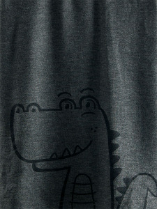 Dinozor Erkek Çocuk Gri Alt Üst Pijama Takım - 5