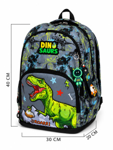 Dinozor Erkek Çocuk İlkokul 4'lü Çanta Seti - Sırt Çantası Beslenme Çantası Kalem Kutusu Anahtarlık - 2
