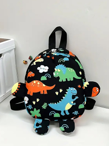Dinozor Erkek Çocuk Okul Anaokul Siyah Sırt Çantası - Denostore