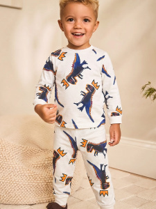 Dinozor Uzun Kollu Erkek Çocuk Pijama Takımı - Lilabio