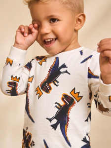 Dinozor Uzun Kollu Erkek Çocuk Pijama Takımı - 3