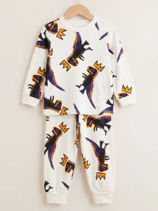 Dinozor Uzun Kollu Erkek Çocuk Pijama Takımı - 4