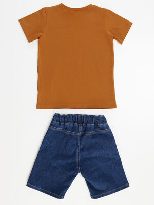 DJ Boy T-shirt&Denim Shorts Set