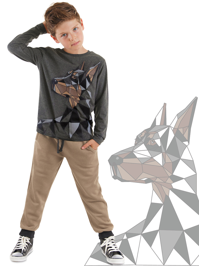 Doberman Boy T-shirt&Pants Set - 1
