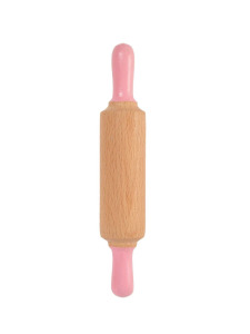 Doğal Ahşap Merdane - Pastel Pembe - Childgen