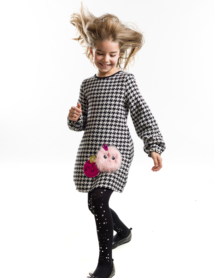 Dostum Zizi Kız Çocuk Dokuma Uzun Kollu Elbise - 2