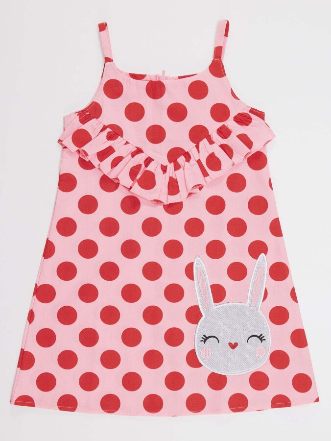 Dotted Poplin Girl Dress - 3