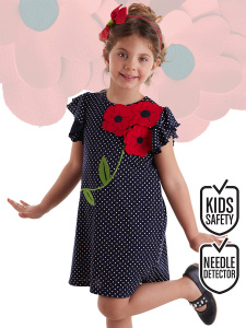 Dotted Poppy Cotton Girl Dress - MSHB&G