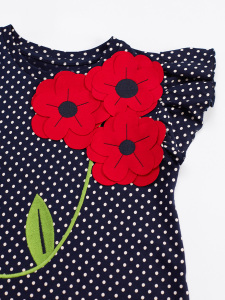 Dotted Poppy Cotton Girl Dress - 6