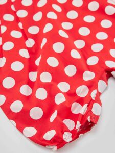 Dotted Red Girl Balloon Romper - 6