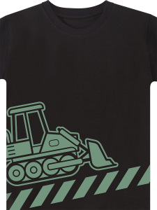 Dozer Yolda Yeşil Erkek Çocuk Yazlık T-shirt Cepli Kapri Şort Takım - 8