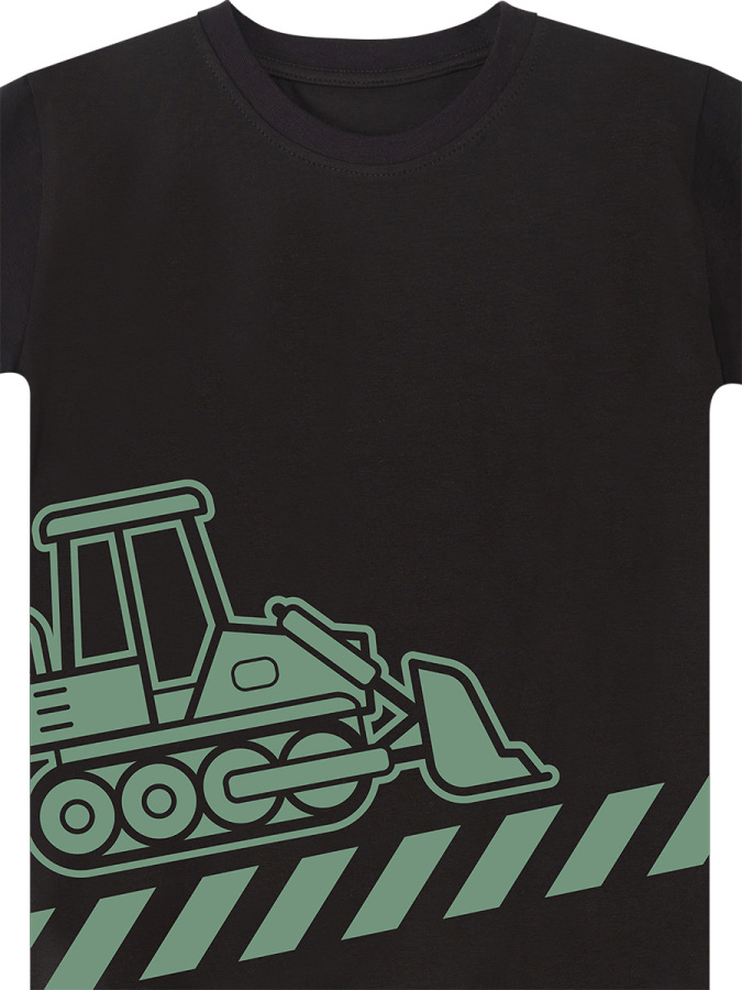 Dozer Yolda Yeşil Erkek Çocuk Yazlık T-shirt Cepli Kapri Şort Takım - 8