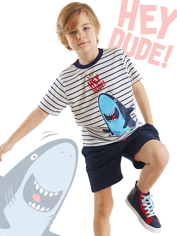 Dude Shark Boy T-shirt&Shorts Set - 1