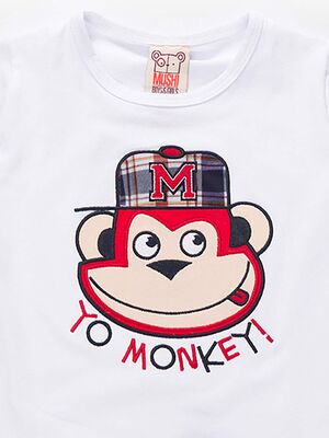 Ekose Hiphop Erkek Çocuk T-shirt Kapri Şort Takım - 5