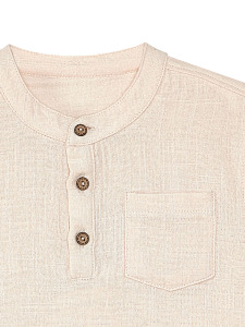 Erkek Bebek Çocuk Yazlık Müslin Şort Gömlek Takım - 10