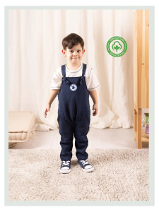 Erkek Bebek Salopet ve Tişört Takım Lacivert - Zuppers