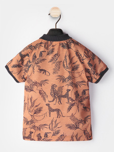 Erkek Çocuk 3'li Takım Polo Yaka T-shirt Şort Kemer Takım - 4