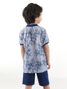 Erkek Çocuk 3'li Takım Polo Yaka T-shirt Şort Kemer Takım - 2