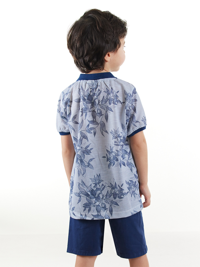 Erkek Çocuk 3'li Takım Polo Yaka T-shirt Şort Kemer Takım - 2