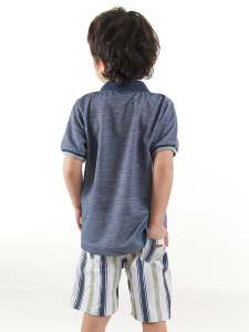 Erkek Çocuk 3'lü Takım Polo Yaka T-shirt Şort Kemer Takım - 2