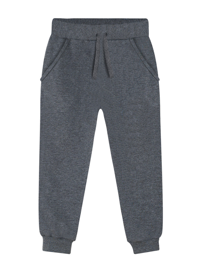 Unisex Çocuk Kışlık Basic Antrasit Beli Lastikli Eşofman Altı 6-13 Yaş - 3