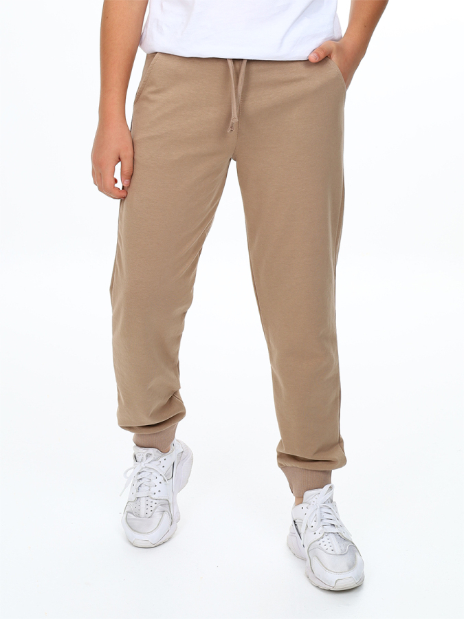 Unisex Kız Erkek Çocuk Bej Basic Eşofman Altı - 1