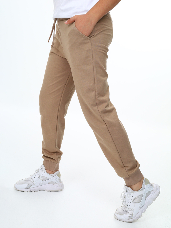 Unisex Kız Erkek Çocuk Bej Basic Eşofman Altı - 2