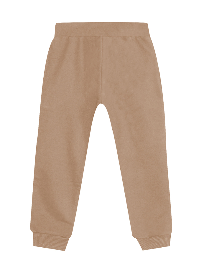 Unisex Kız Erkek Çocuk Bej Basic Eşofman Altı - 4