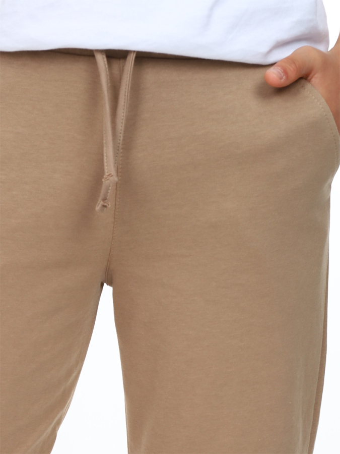 Unisex Kız Erkek Çocuk Bej Basic Eşofman Altı - 5
