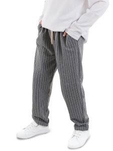 Erkek Çocuk Çizgili Gri Pantolon - 1