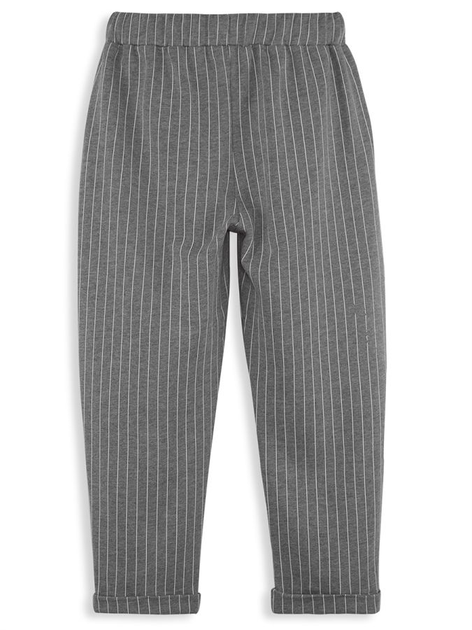 Erkek Çocuk Çizgili Gri Beli Lastikli Pantolon 4-10 Yaş - 4