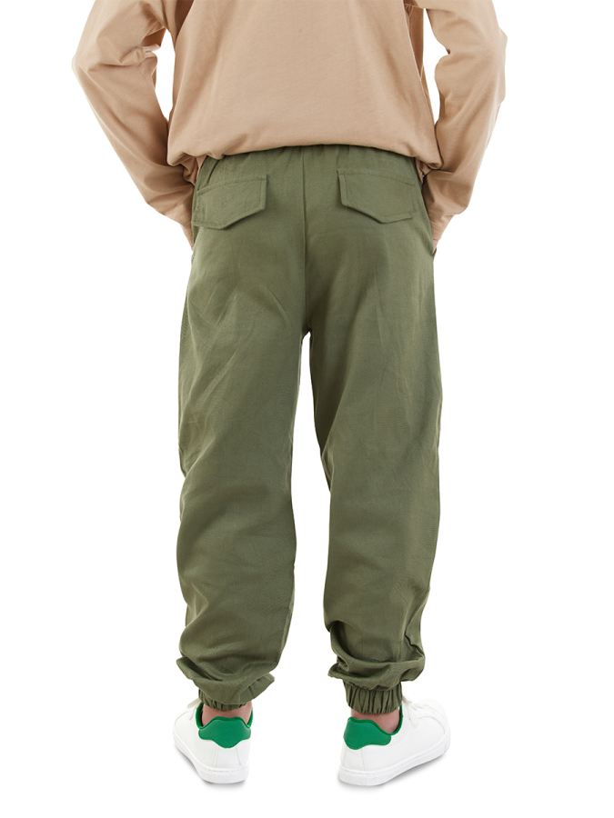 Erkek Çocuk Dikişli Haki Gabardin Pantolon - 2
