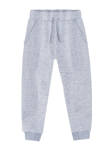 Unisex Kız Erkek Çocuk Gri Melanj Basic Eşofman Altı - 3