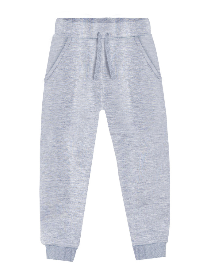 Unisex Kız Erkek Çocuk Gri Melanj Basic Eşofman Altı - 3