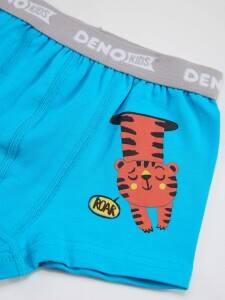 Erkek Çocuk Mavi-Beyaz 2 Adet Boxer Takım - 3