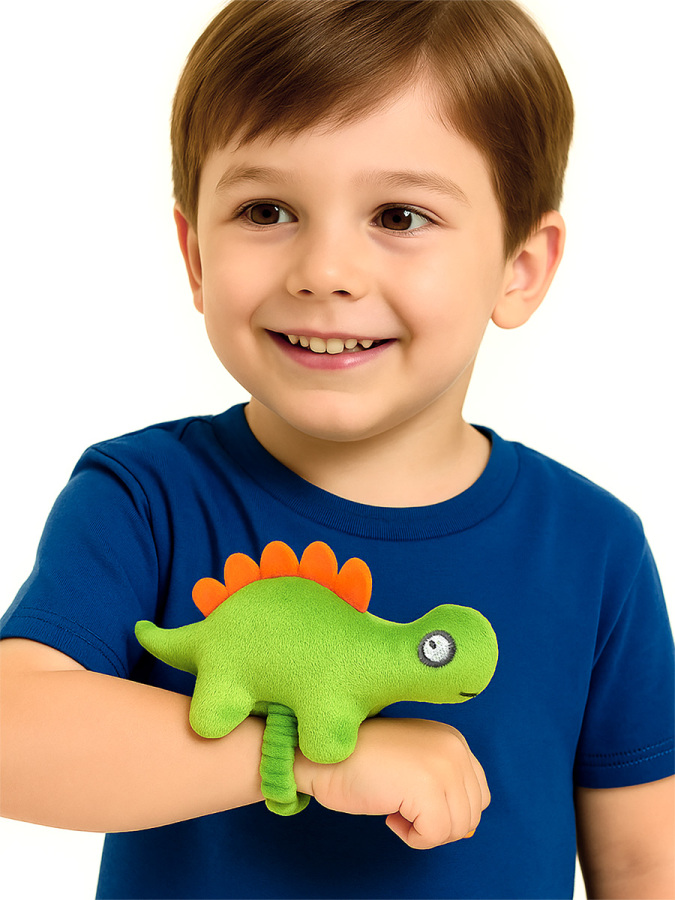 Erkek Çocuk Peluş Yeşil Dinozor Bileklik - 1