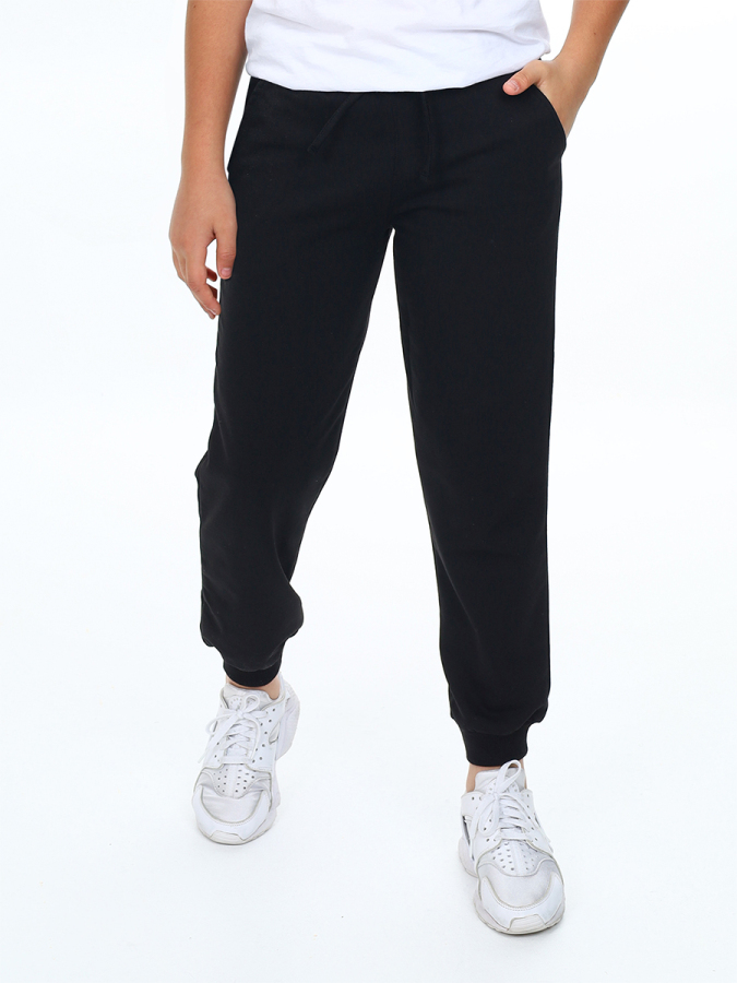 Unisex Kız Erkek Çocuk Siyah Basic Eşofman Altı - 1
