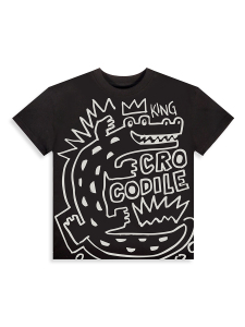 Erkek Çocuk Takım Croco Siyah T-Shirt Ve Çizgili Keten Görünümlü Yazlık Şort - 6